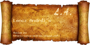 Lencz András névjegykártya